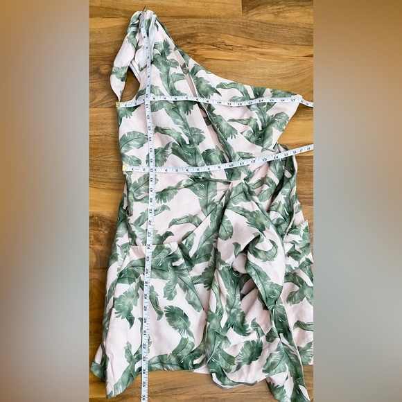 Significant Other Linen One Shoulder Safari Dress Tropical Wedding Resort Sz 10 - Picture 13 of 13